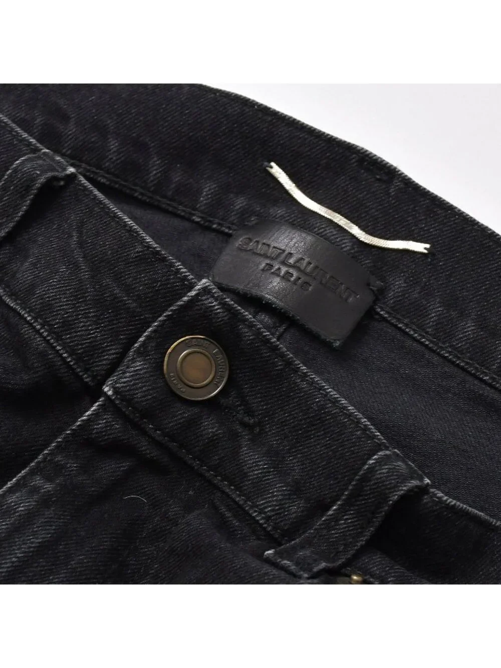 Saint Laurent Paris Skinny Denim Pants Cotton Black